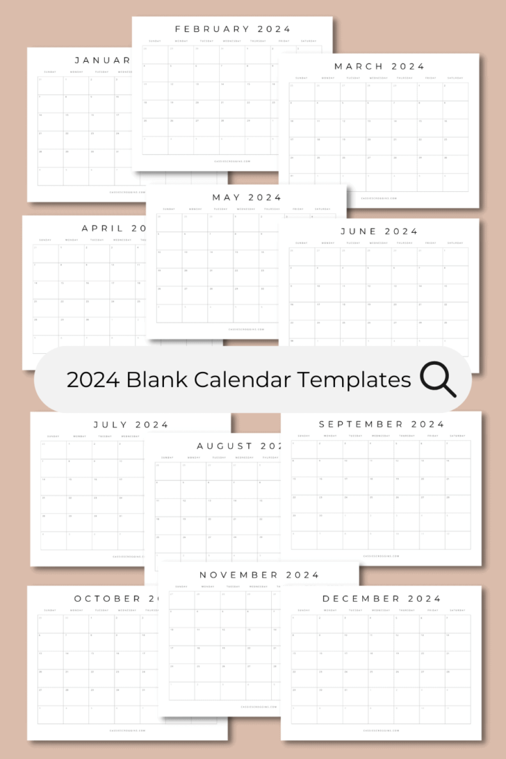 Printable Blank Calendars 2024