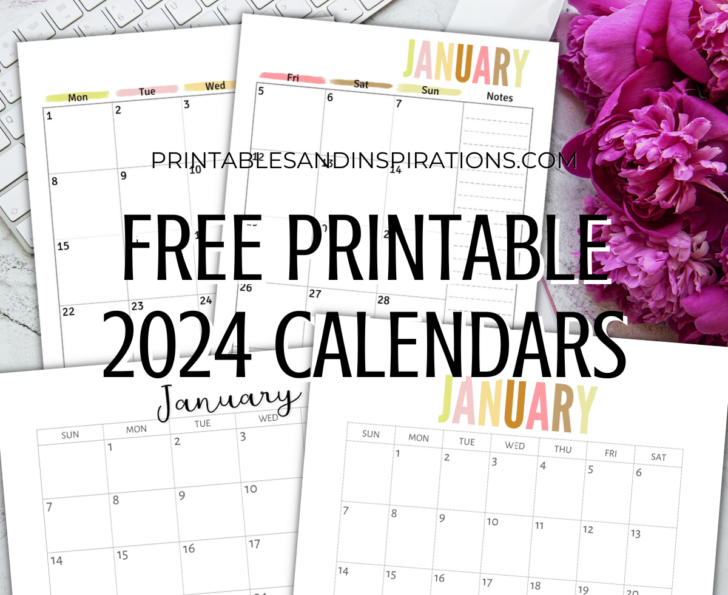 Free Printable Calendars 2024 Monthly