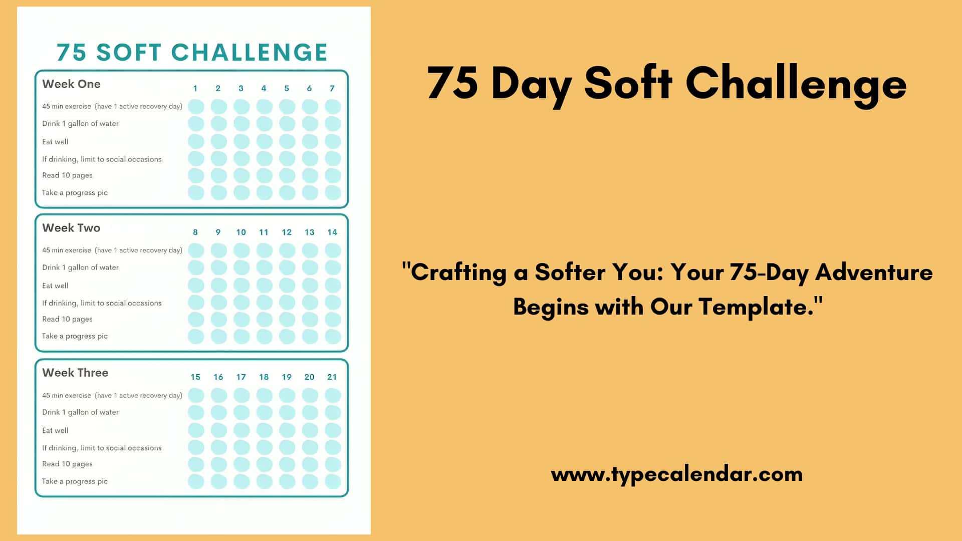 Free Printable 75 Day Soft Challenge Templates [Pdf] Checklist within 75 Soft Challenge Printable Free