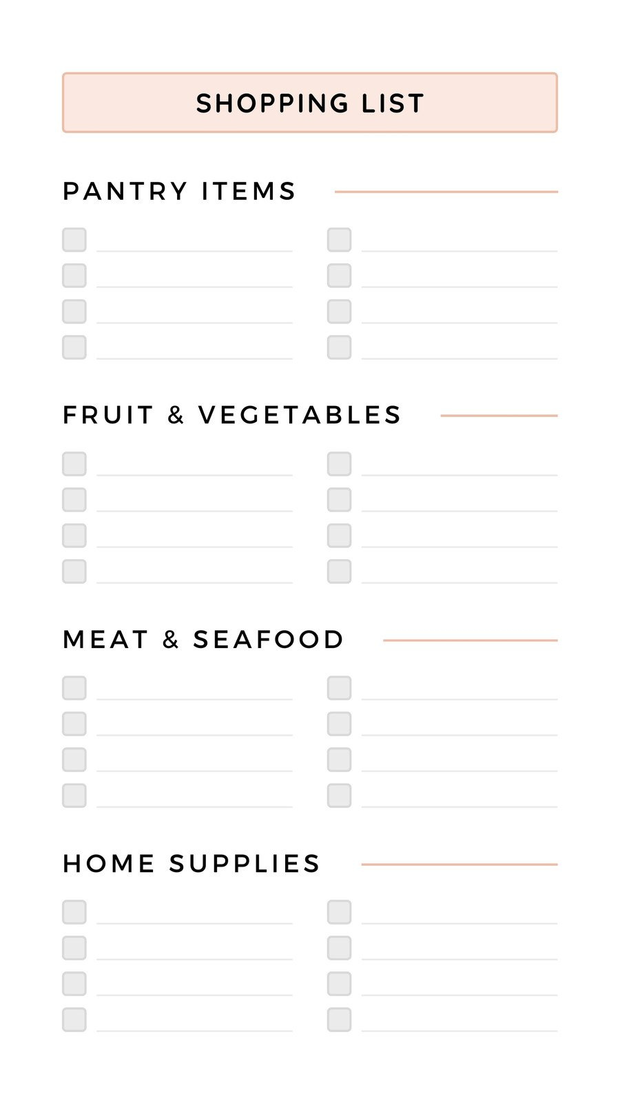 Free Printable And Customizable Grocery List Templates | Canva intended for Printable Grocery Shopping List