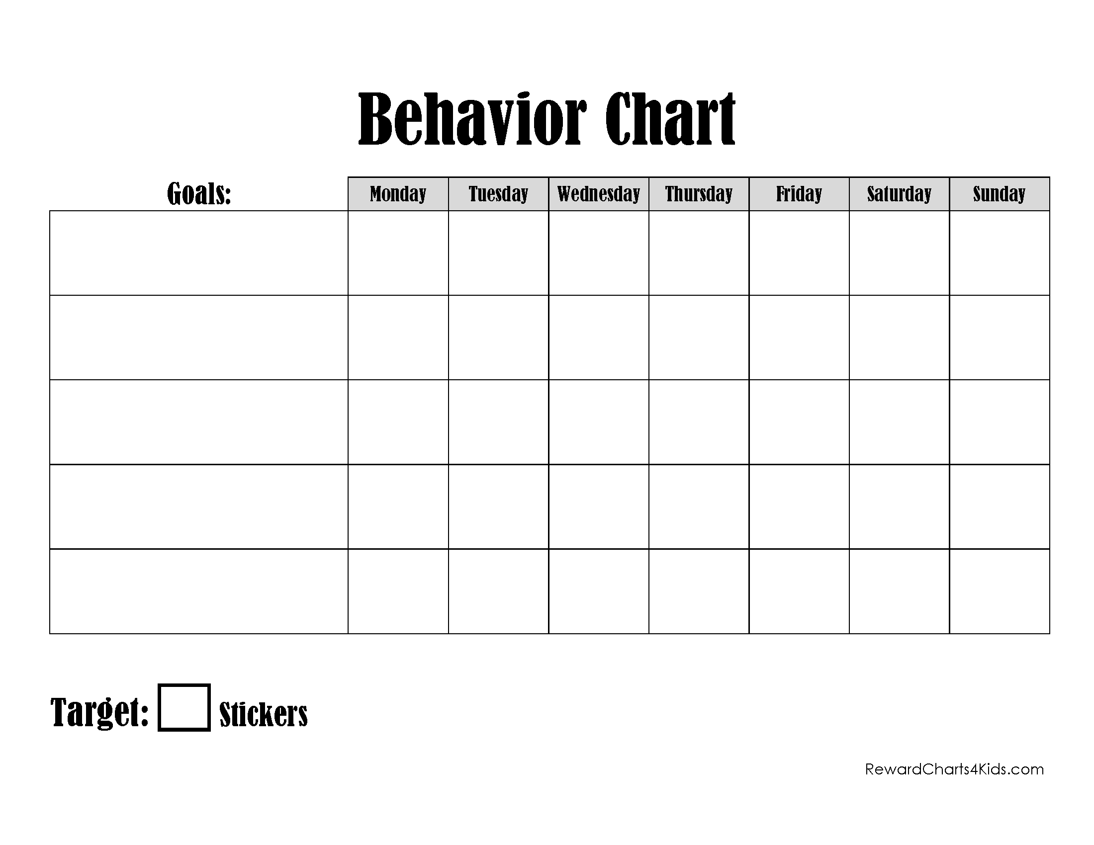 Free Printable And Editable Odd Behavior Chart with Free Printable Behavior Charts