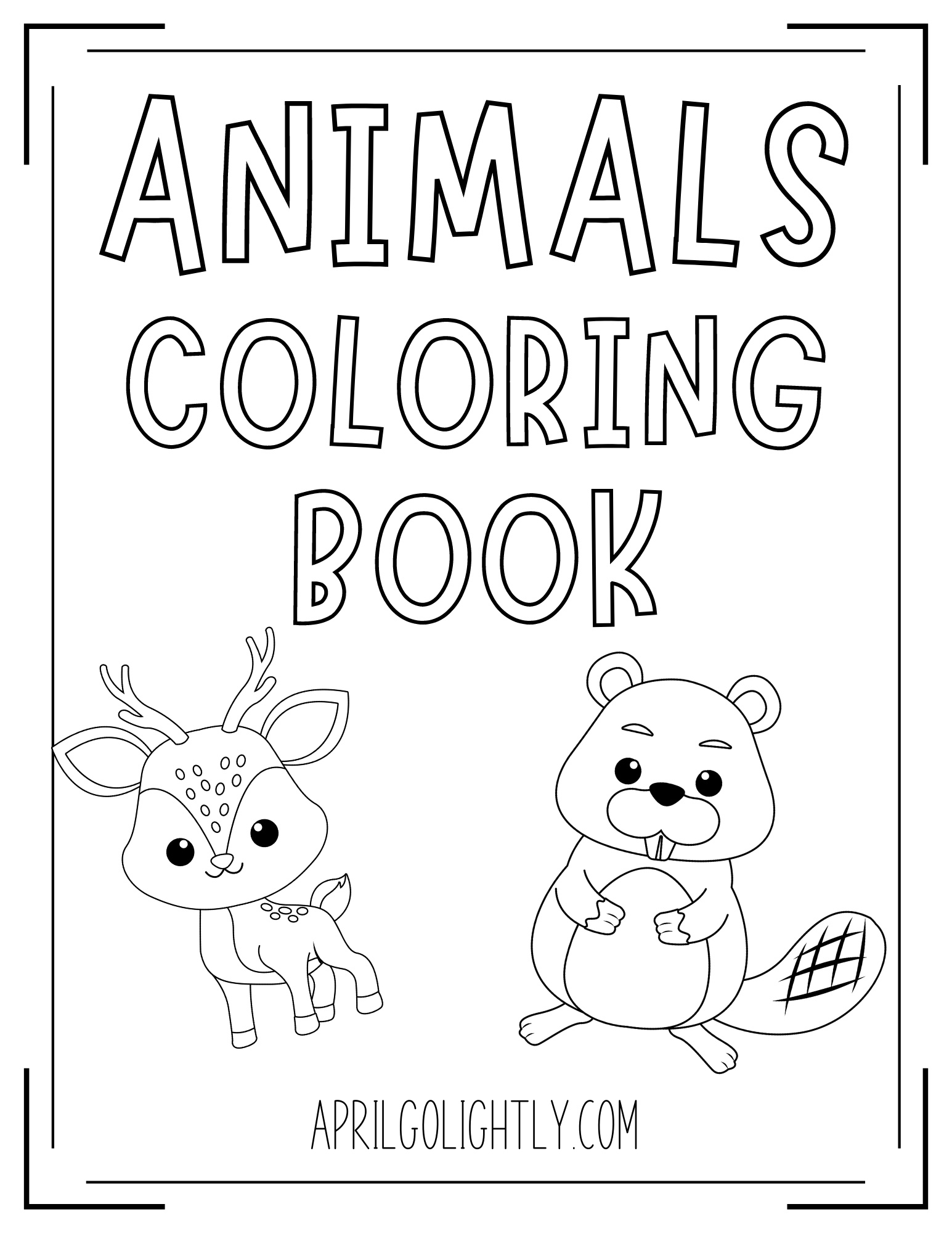 Free Printable Animals Coloring Book - April Golightly pertaining to Free Printable Coloring Book