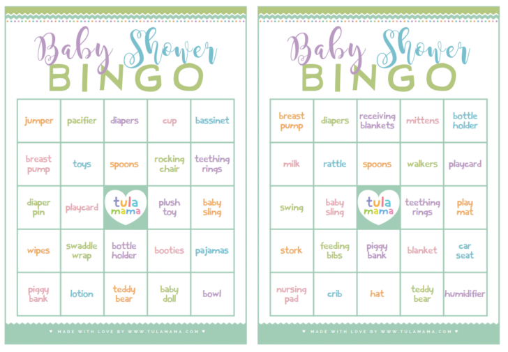 Baby Shower Bingo Printable