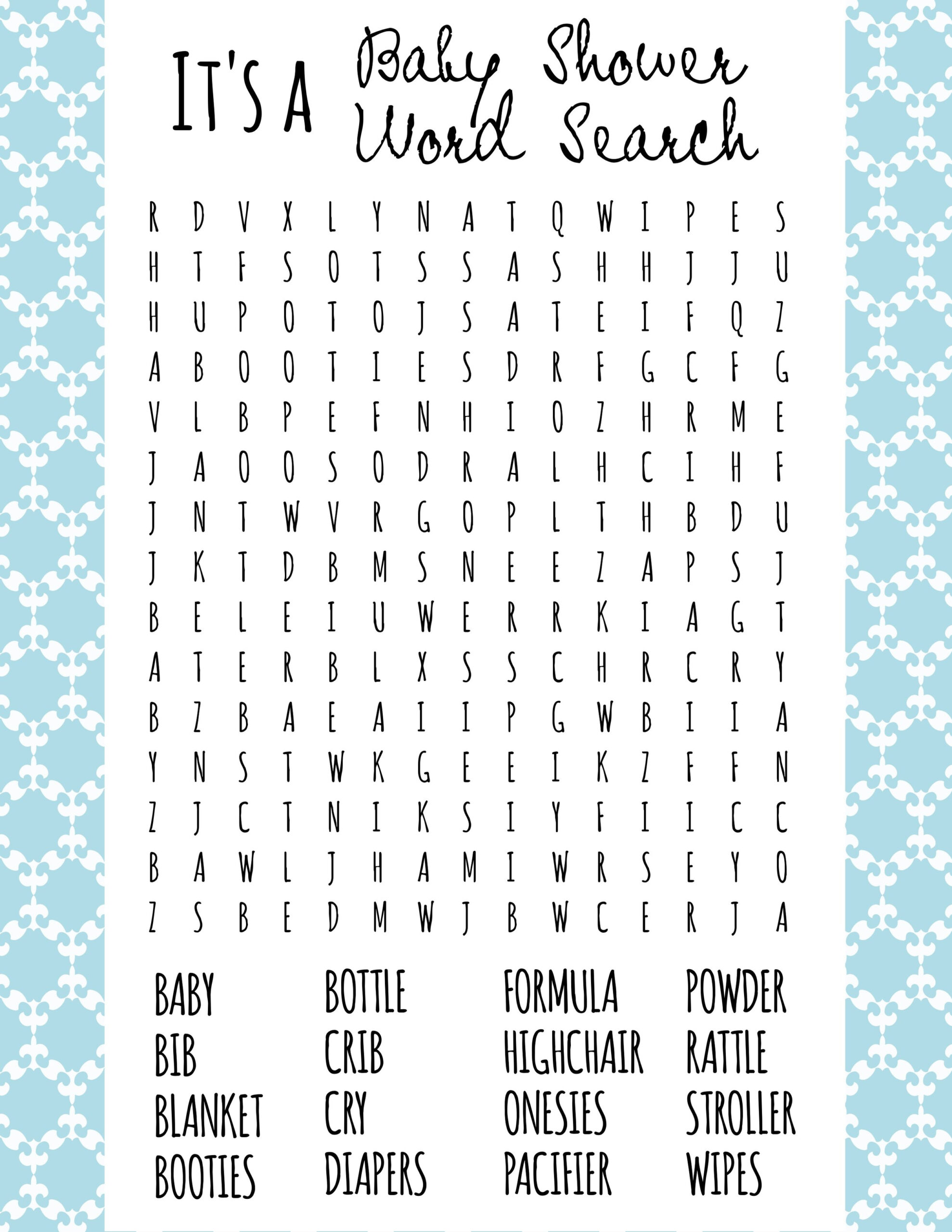 Free Printable Baby Shower Games - Download Instantly! for Printable Baby Shower Games