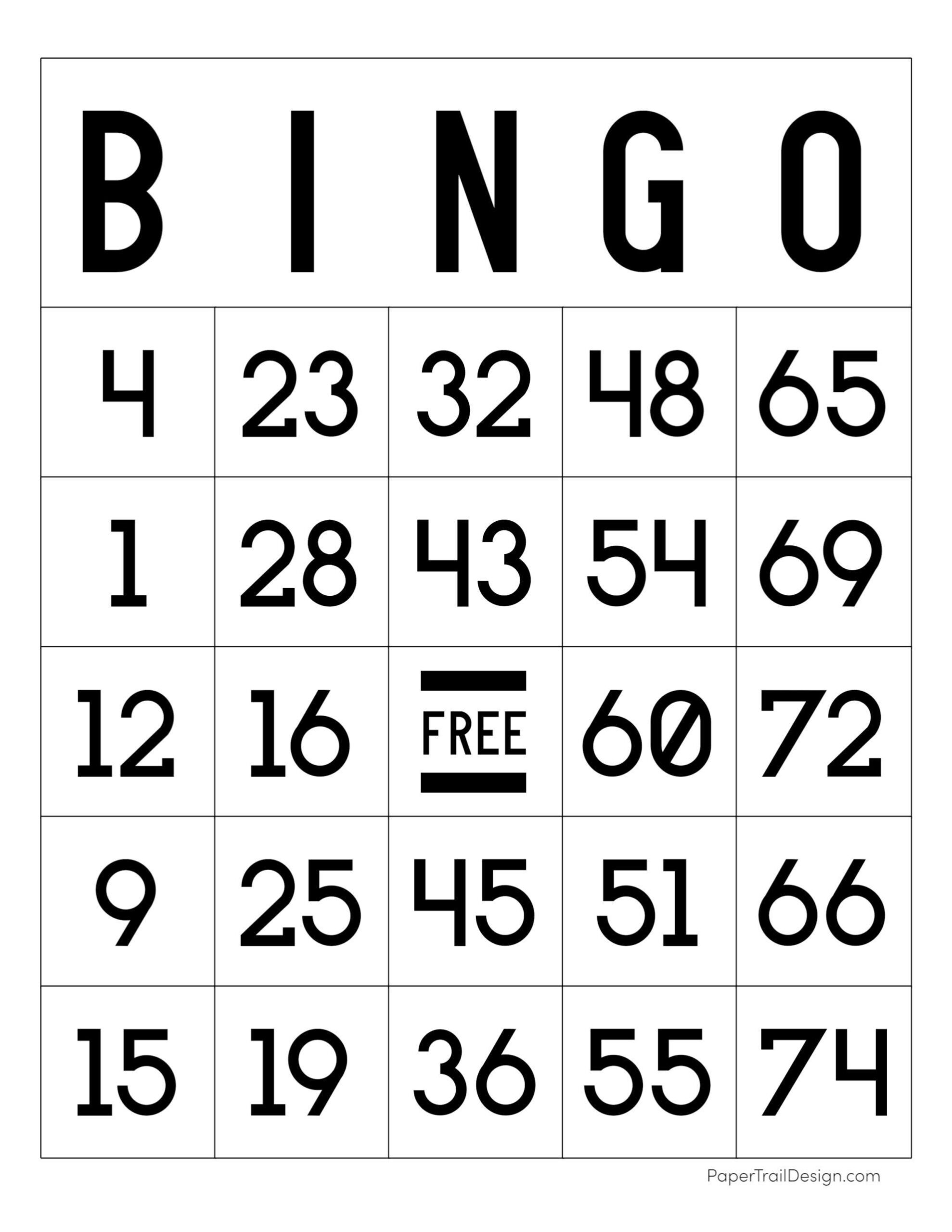 Free Printable Bingo Cards | Paper Trail Design for Free Bingo Board Printable