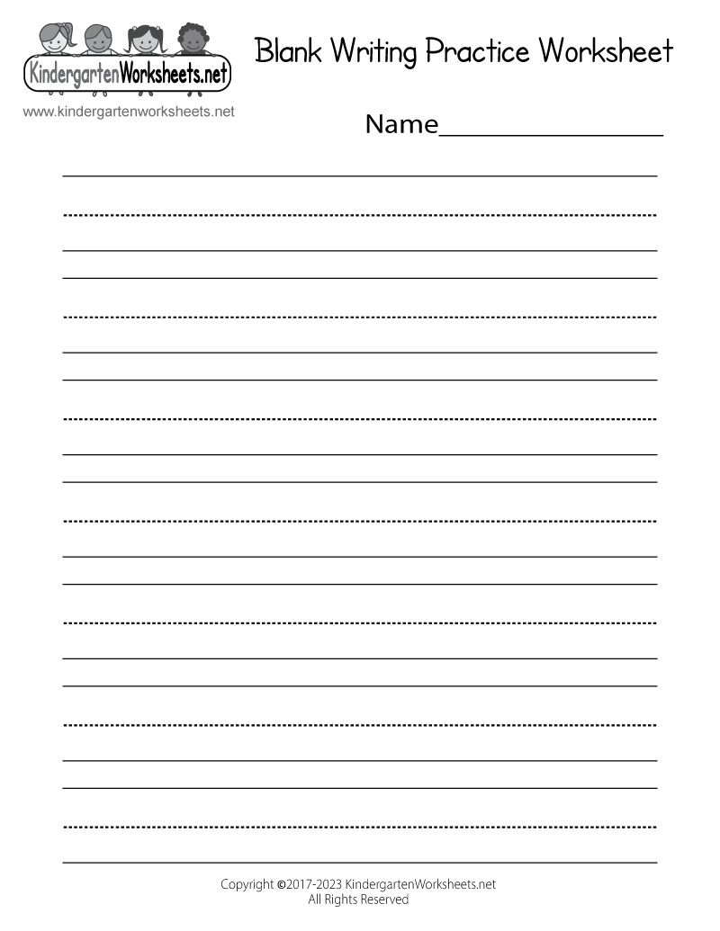 Free Printable Blank Writing Practice Worksheet for Printable Writing Practice Sheets