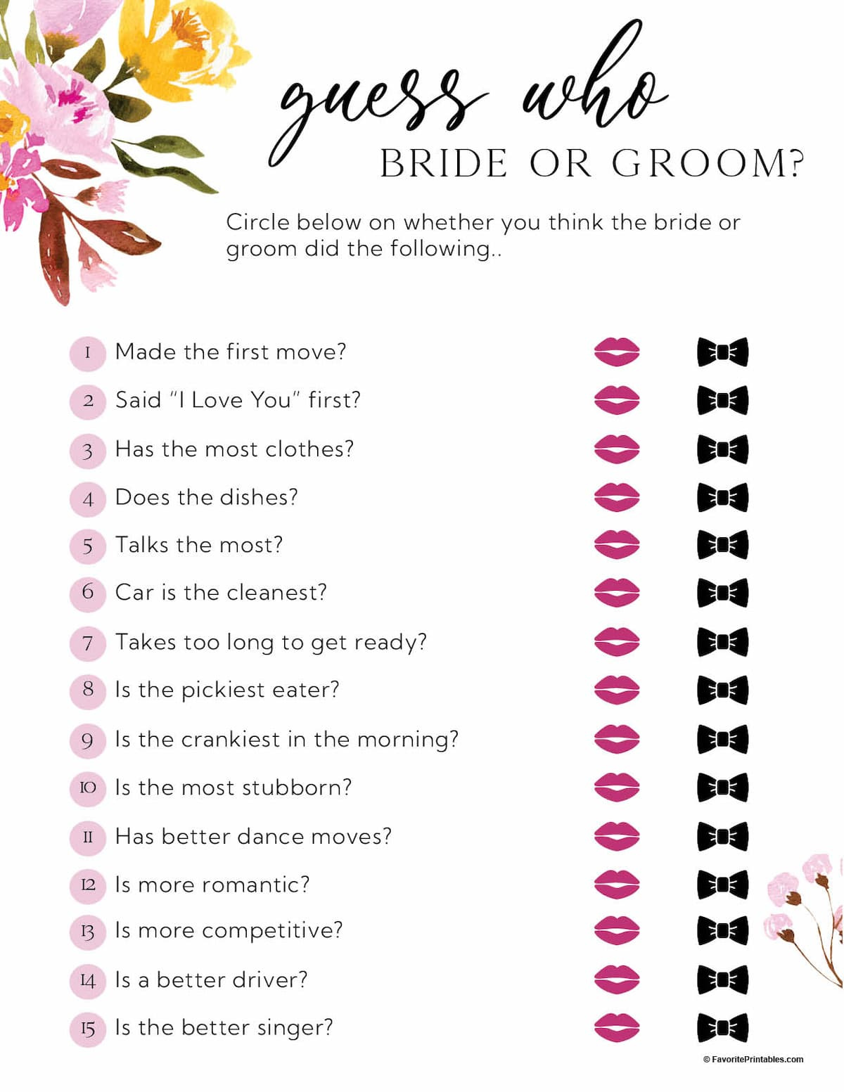 Free Printable Bridal Shower Games - Favorite Printables with Couples Shower Games Printable