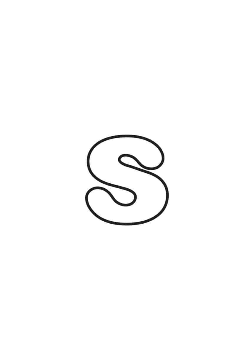 Free Printable Bubble Letters: Lowercase S regarding Printable Bubble Letter S