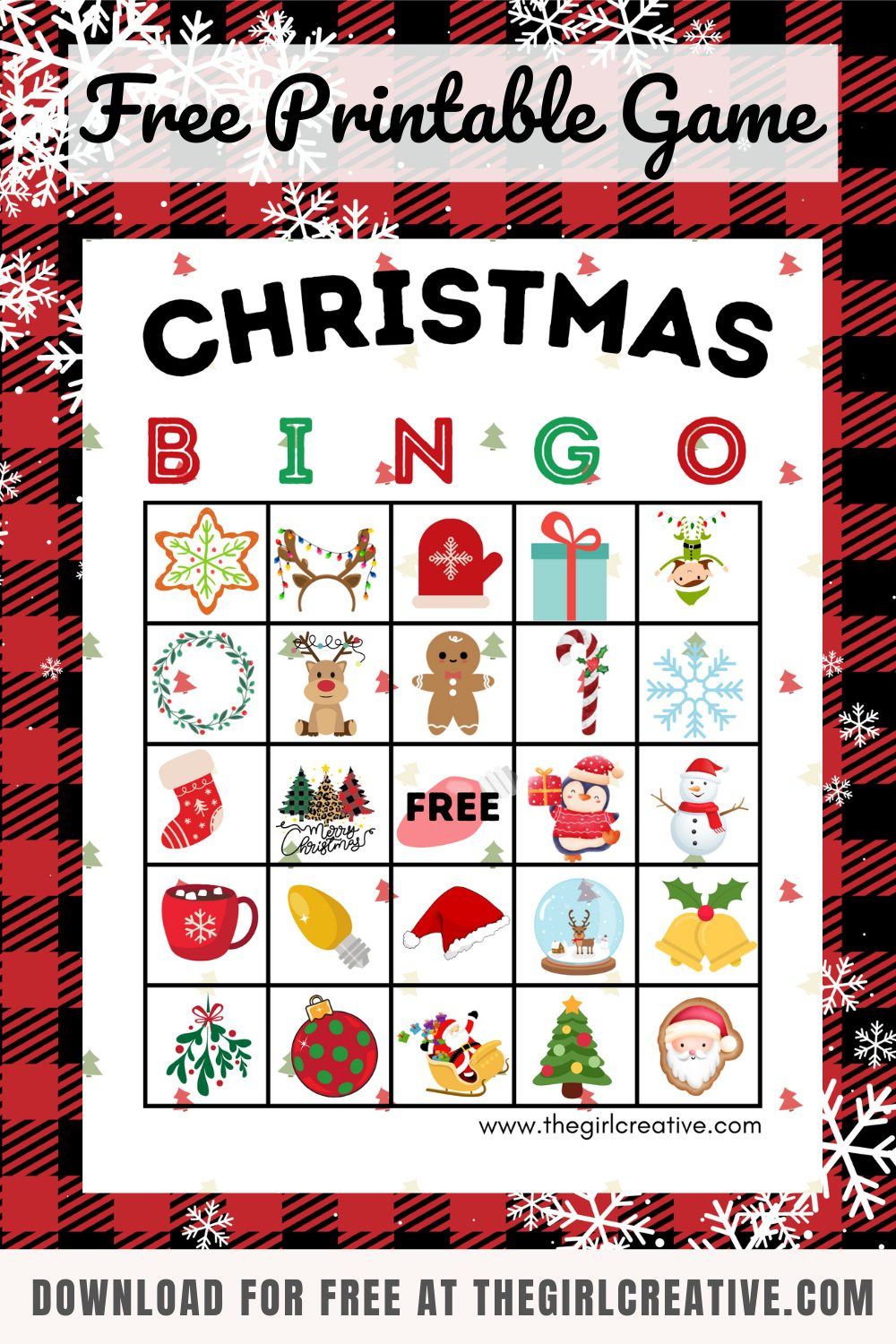 Free Printable Christmas Bingo Cards - The Girl Creative with Christmas Bingo Game Printable