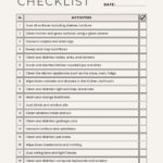 Free Printable Cleaning Checklist Templates | Canva Intended For Professional House Cleaning Checklist Printable