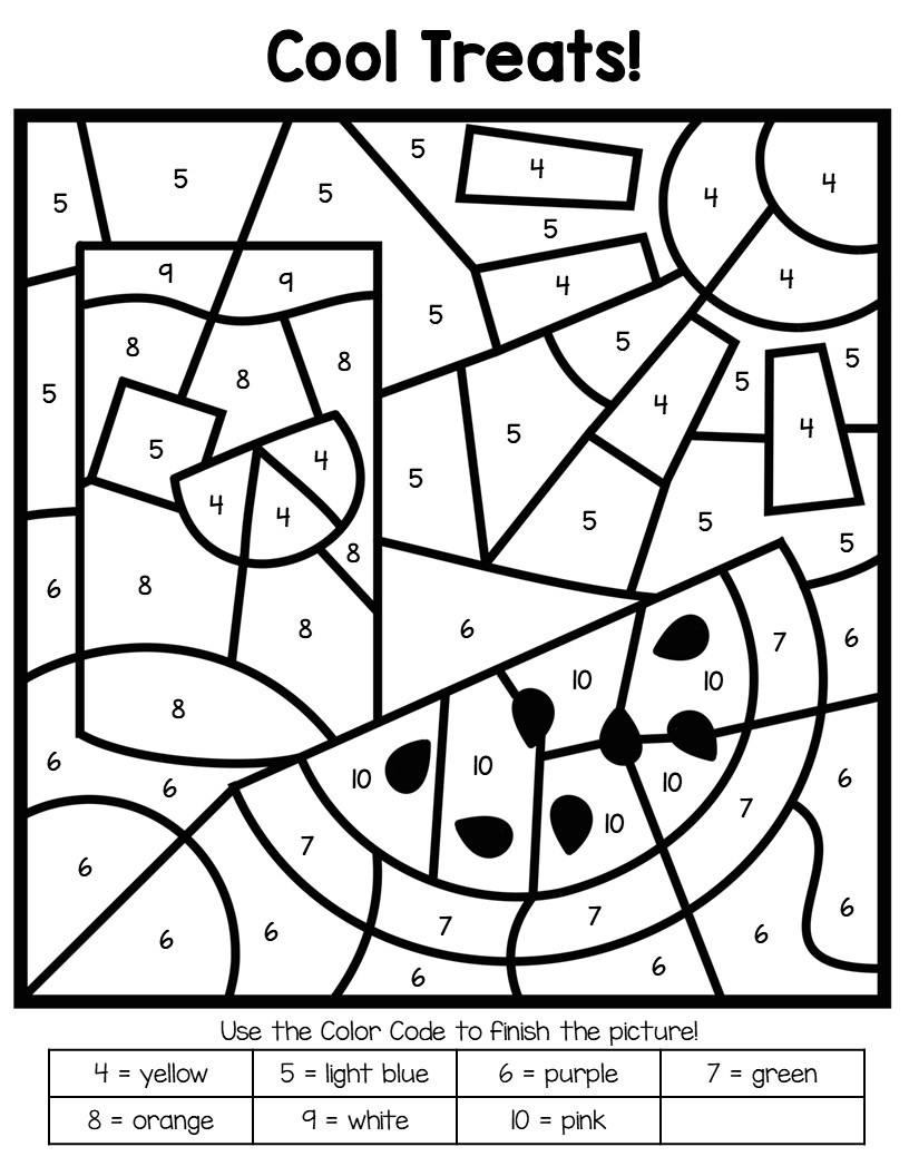 Free Printable Colornumber Coloring Pages - Best Coloring pertaining to Free Color By Number Printables