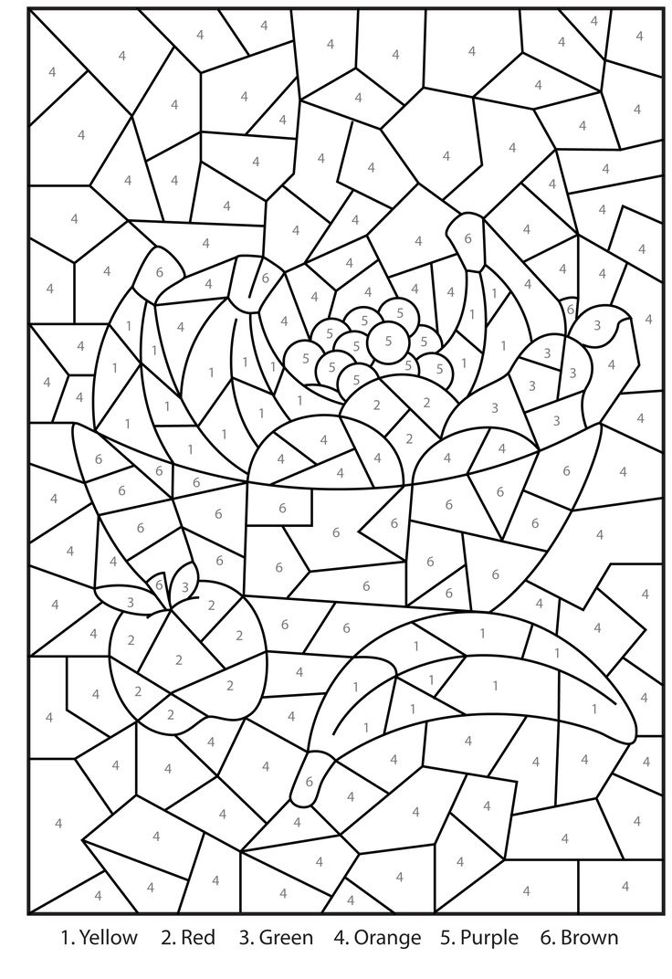 Free Printable Colornumber Coloring Pages - Best Coloring throughout Color By Number For Adults Printable