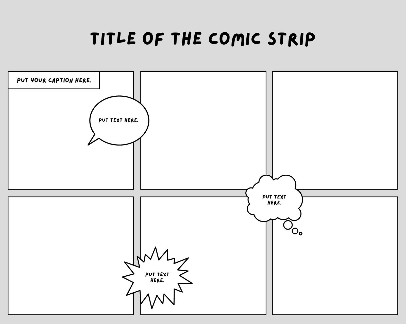 Free Printable Comic Strip Templates You Can Customize | Canva throughout Blank Cartoon Strip Printable