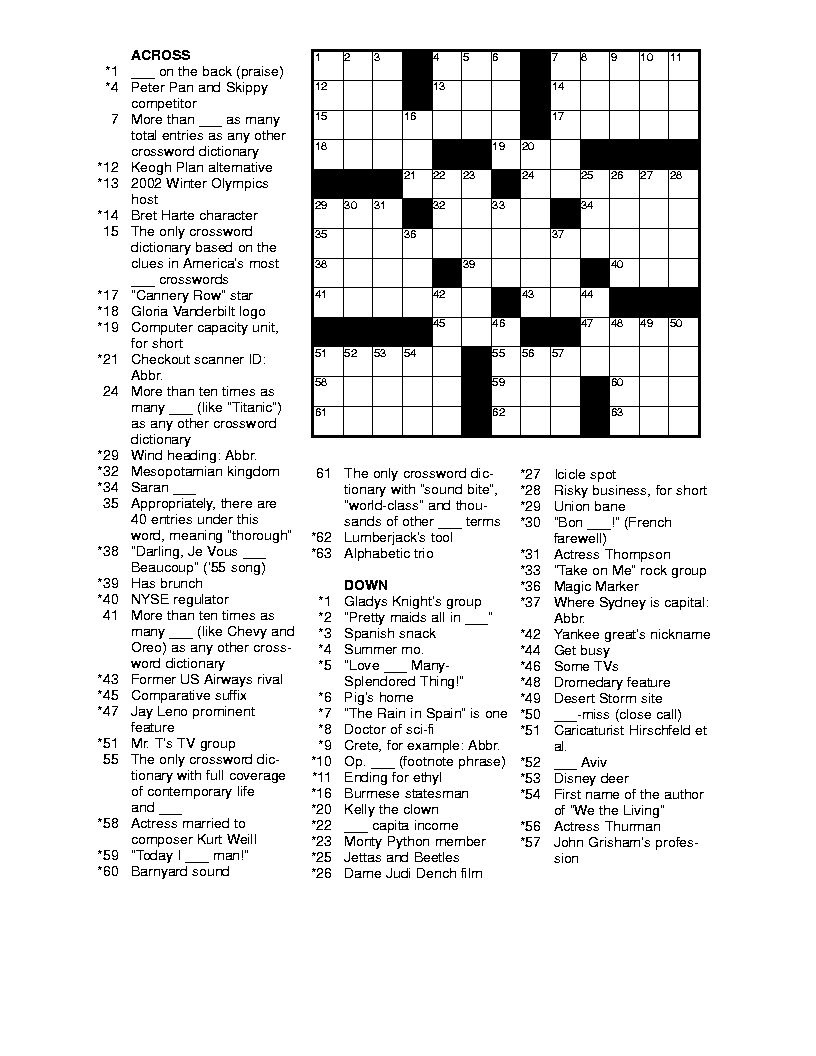 Free Printable Crossword Puzzles Medium Hard - Printable Crossword within Free Printable Crossword Puzzles For Adults