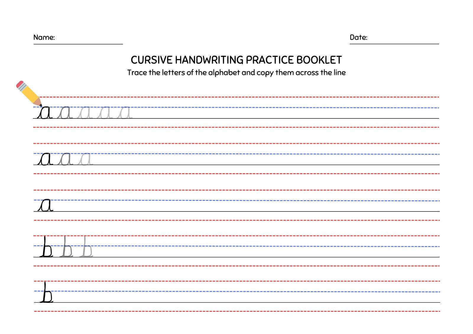 Free Printable Cursive Writing Worksheet Templates | Canva with regard to Cursive Handwriting Worksheets Free Printable