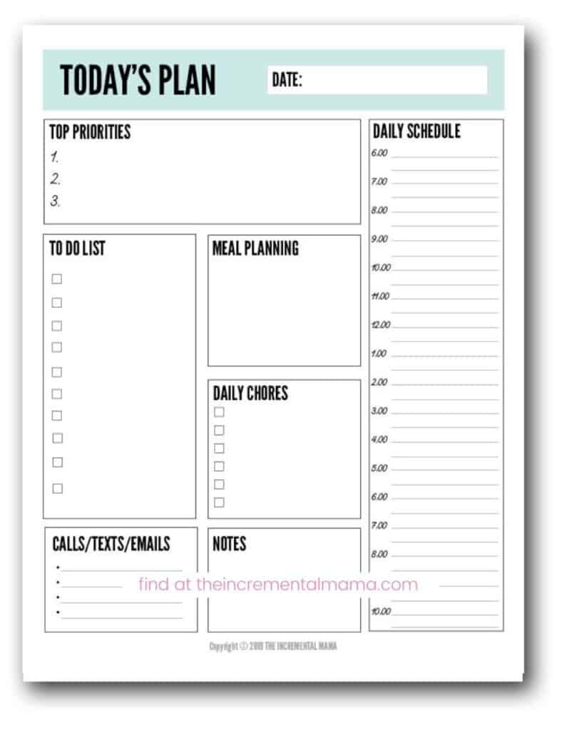 Free Printable Daily Planner Template To Get More Done with Free Printable Daily Planner