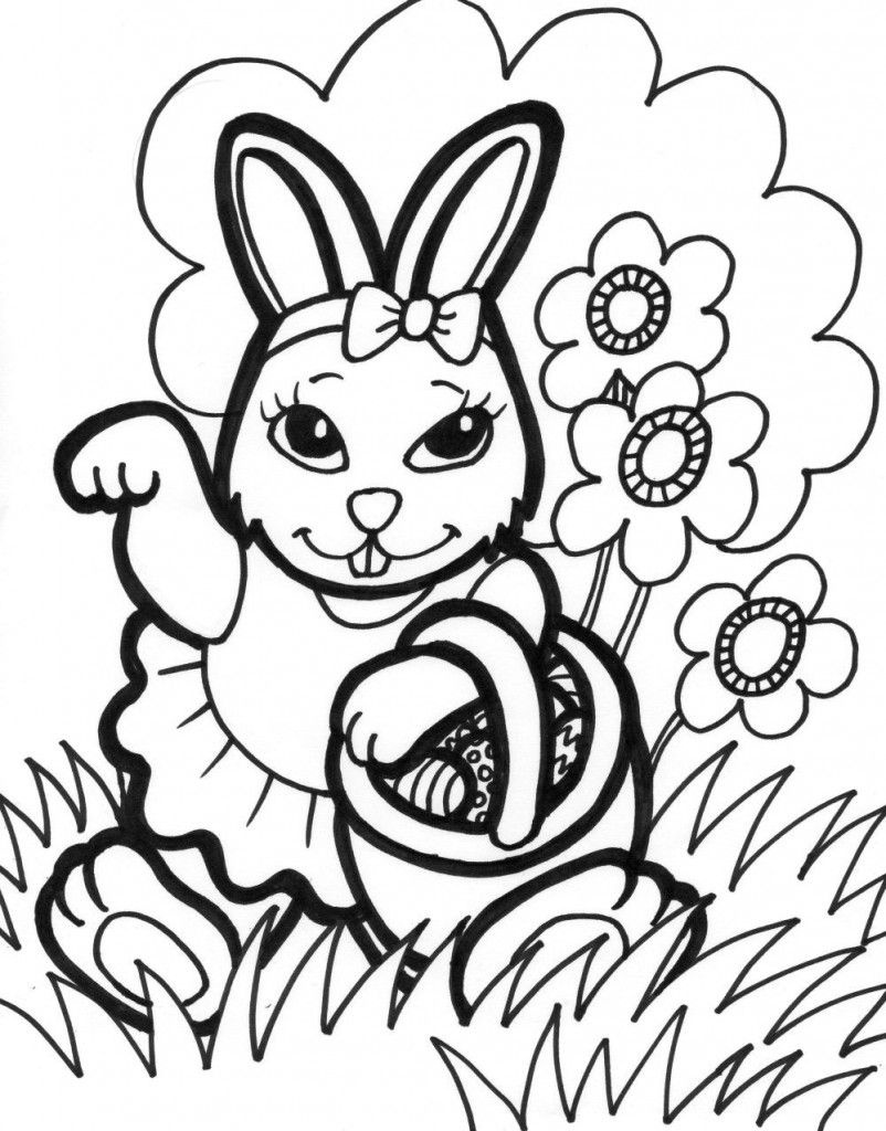 Free Printable Easter Bunny Coloring Pages For Kids with Printable Bunny PicturesColor