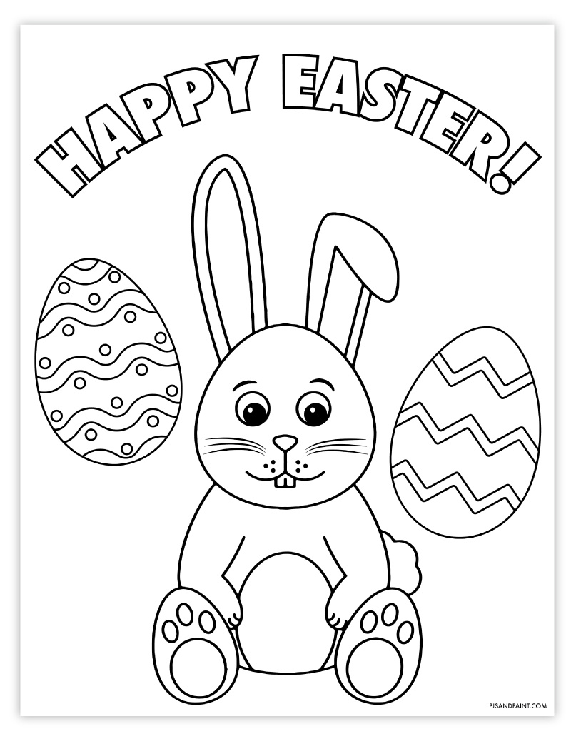 Free Printable Easter Coloring Page - Pjs And Paint in Free Printable Easter Pictures