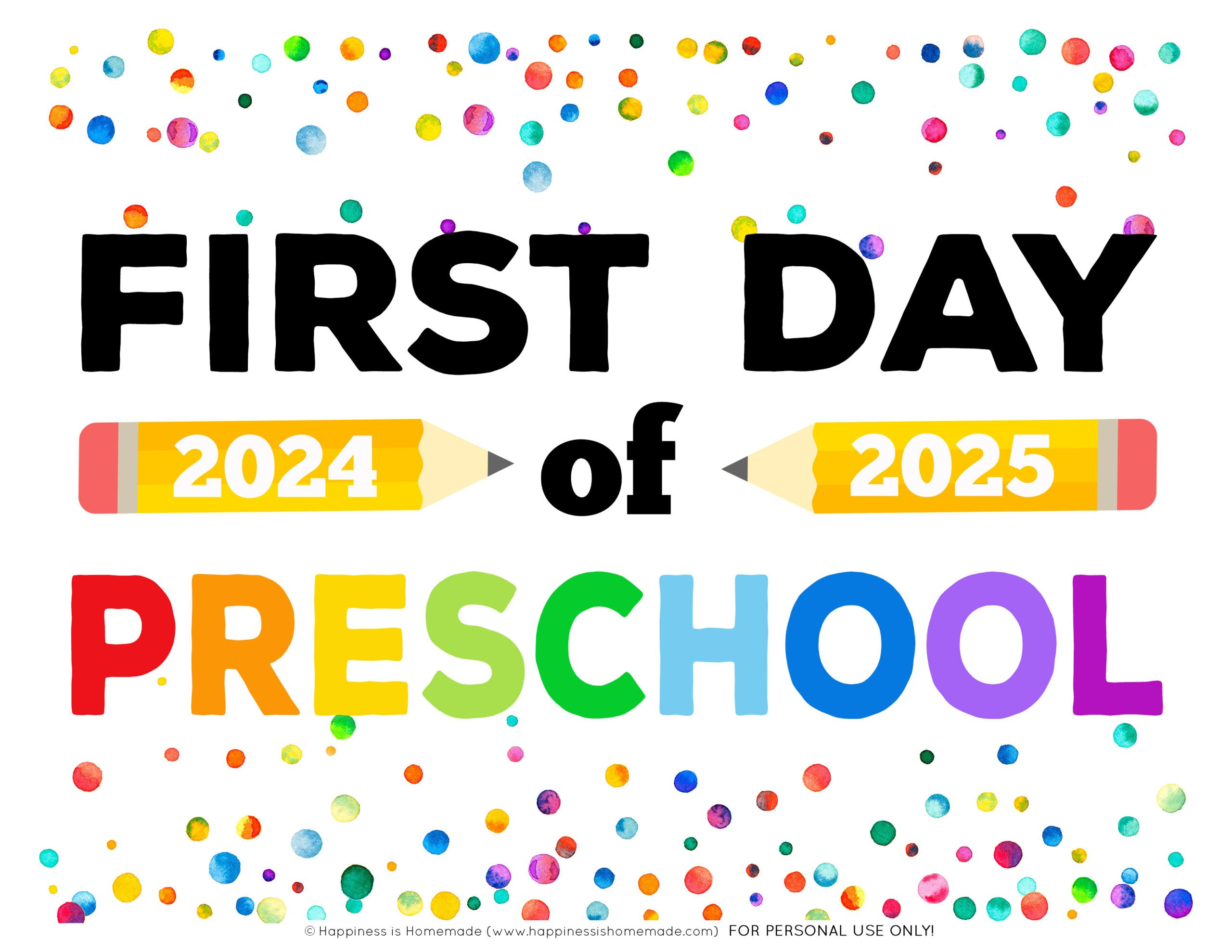 Free Printable First Day Of School Signs 2024-25 - Happiness Is within First Day Of School Printable