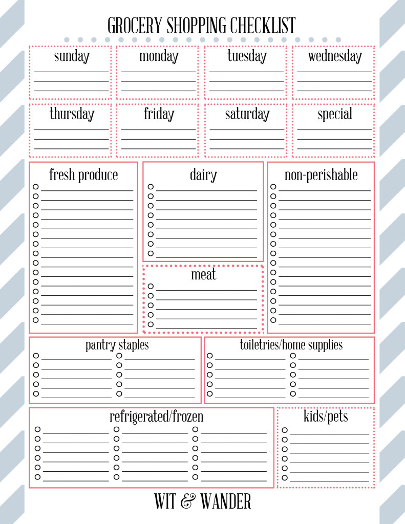 Free Printable Grocery Shopping List - Our Handcrafted Life in Free Printable Grocery Shopping List