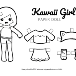 Free Printable Kawaii Paper Dolls Colouring Pages For Free Paper Dolls Printable