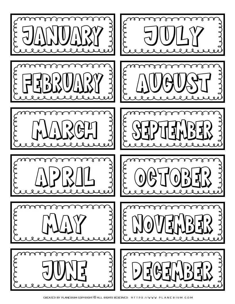 Free Printable Labels Template With Months Of The Year For throughout Months of the Year Printables