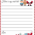 Free Printable Letter To Santa Template ~ Cute Christmas Wish List Intended For Santa Wish List Printable