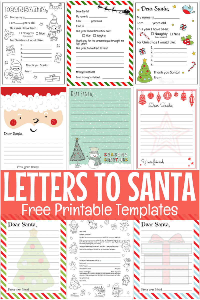 Free Printable Letter To Santa Templates with Printable Father Christmas Letters