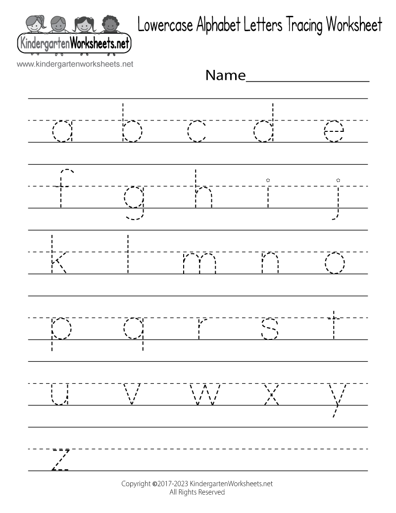 Free Printable Lowercase Alphabet Letters Tracing Worksheet with Tracing Letters Of The Alphabet Free Printables