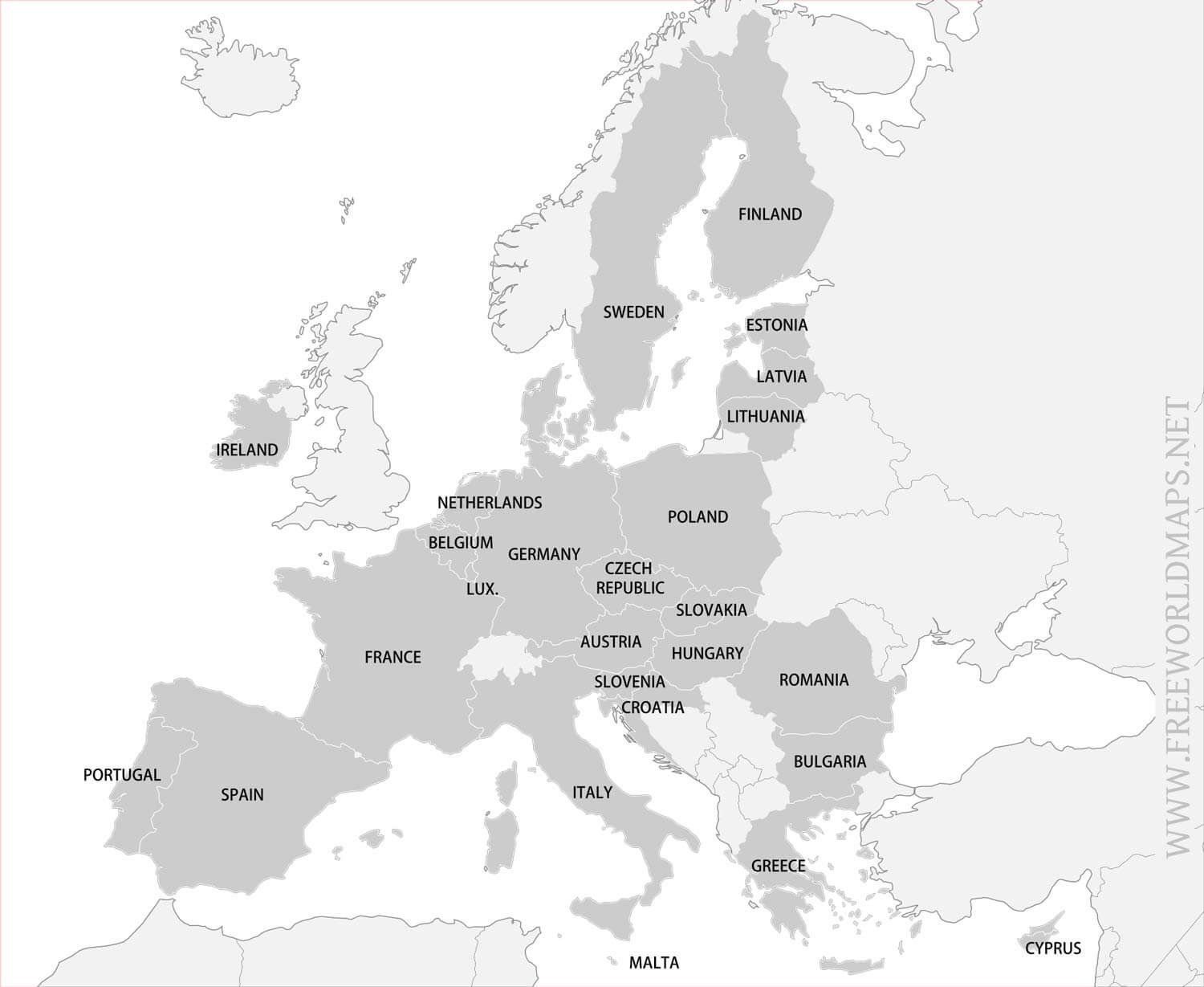 Free Printable Maps Of Europe for Printable Map Of Europe