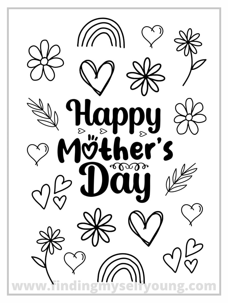 Free Printable Mother&amp;#039;S Day Colouring Card | Finding Myself Young in Happy Mothers Day Card Printable