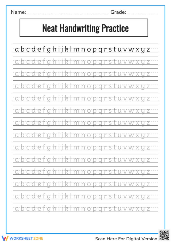 Handwriting Practice Sheets Printable