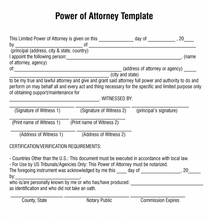 Printable Power of Attorney Form