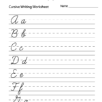 Free Printable Practice Cursive Writing Worksheet In Free Printable Cursive Worksheets