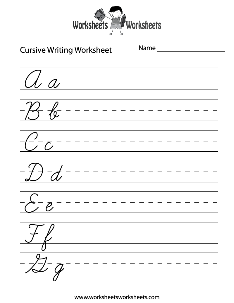 Free Printable Practice Cursive Writing Worksheet in Free Printable Cursive Worksheets