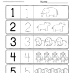 Free Printable Preschool Numbers Worksheet Inside Free Printable Kindergarten Worksheets