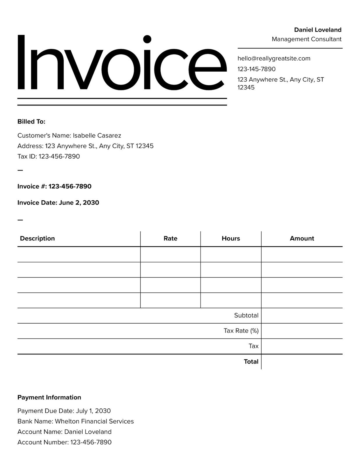 Free, Printable, Professional Invoice Templates To Customize | Canva in Printable Invoices For Free