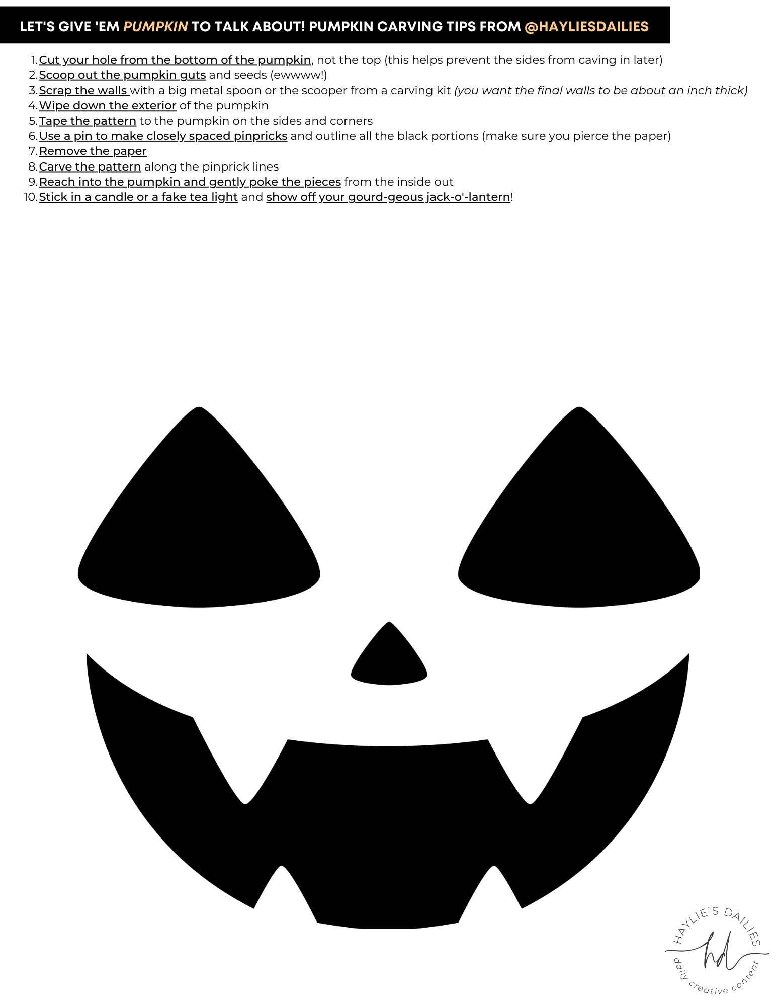 Free Printable Pumpkin Carving Patterns For The Most Boo-Tiful with Printable Jack O Lantern Faces