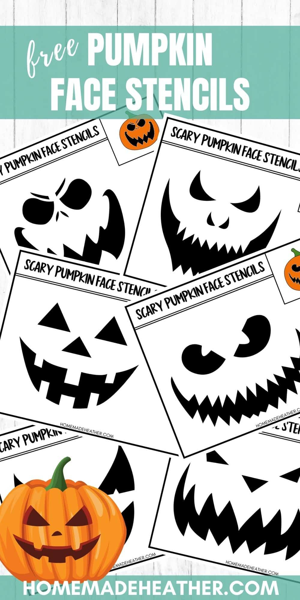 Free Printable Pumpkin Face Stencils » Homemade Heather for Printable Jack O Lantern Pumpkin Stencils