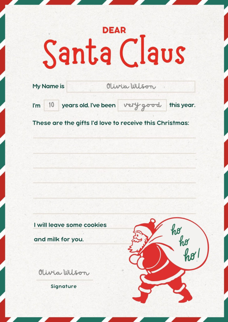 Father Christmas Letter Template Printable