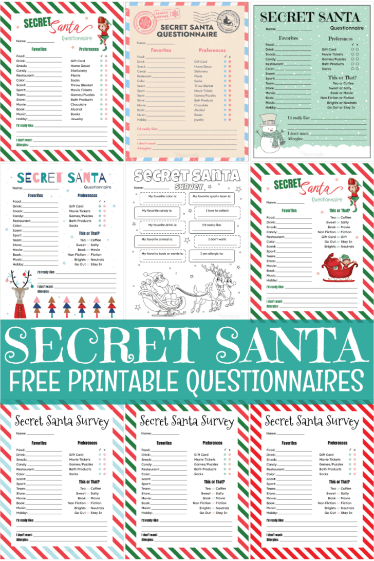 Secret Santa Template Printable