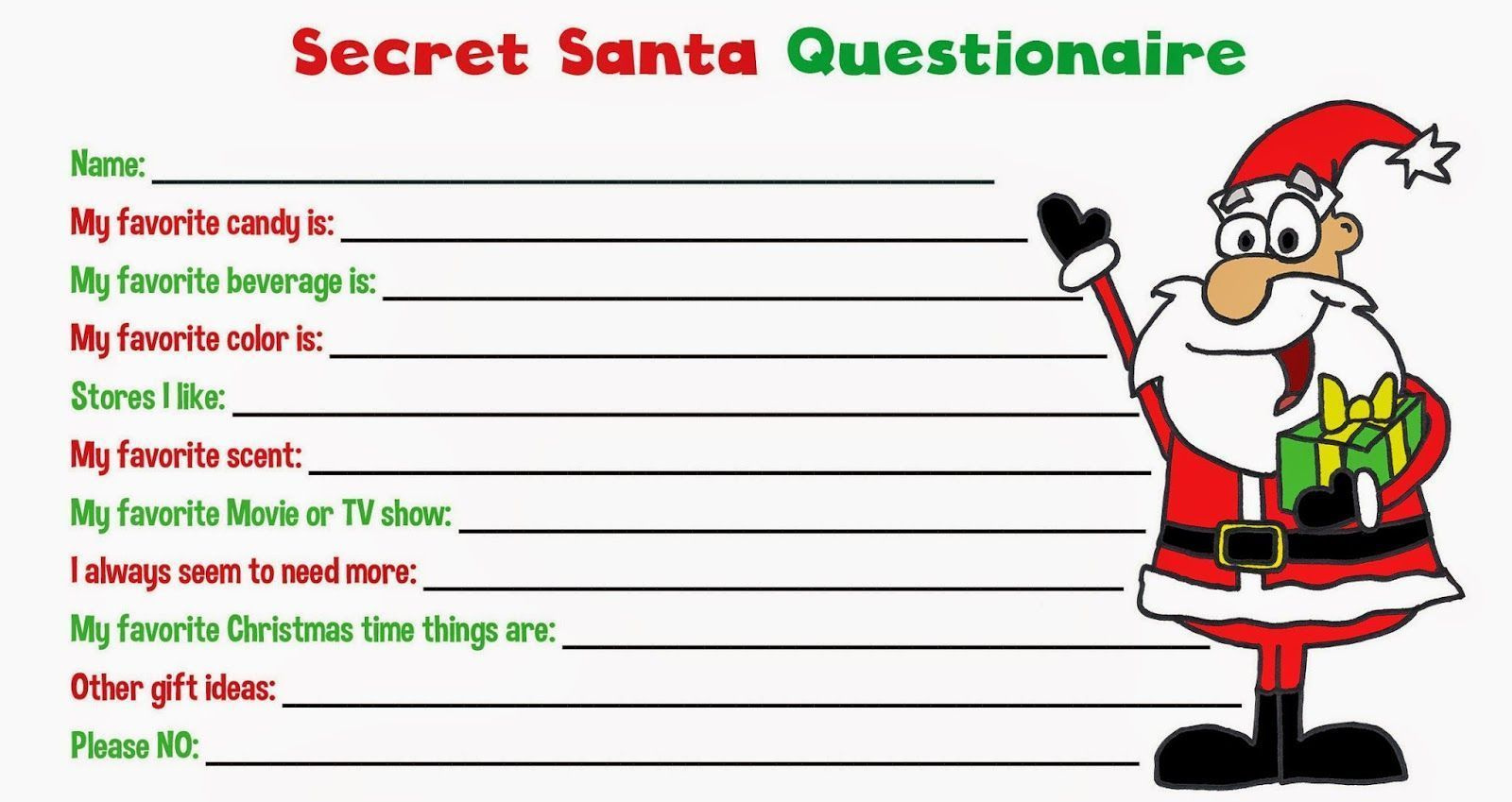 Free Printable Secret Santa Form - Free Download - Printable with Secret Santa Template Printable