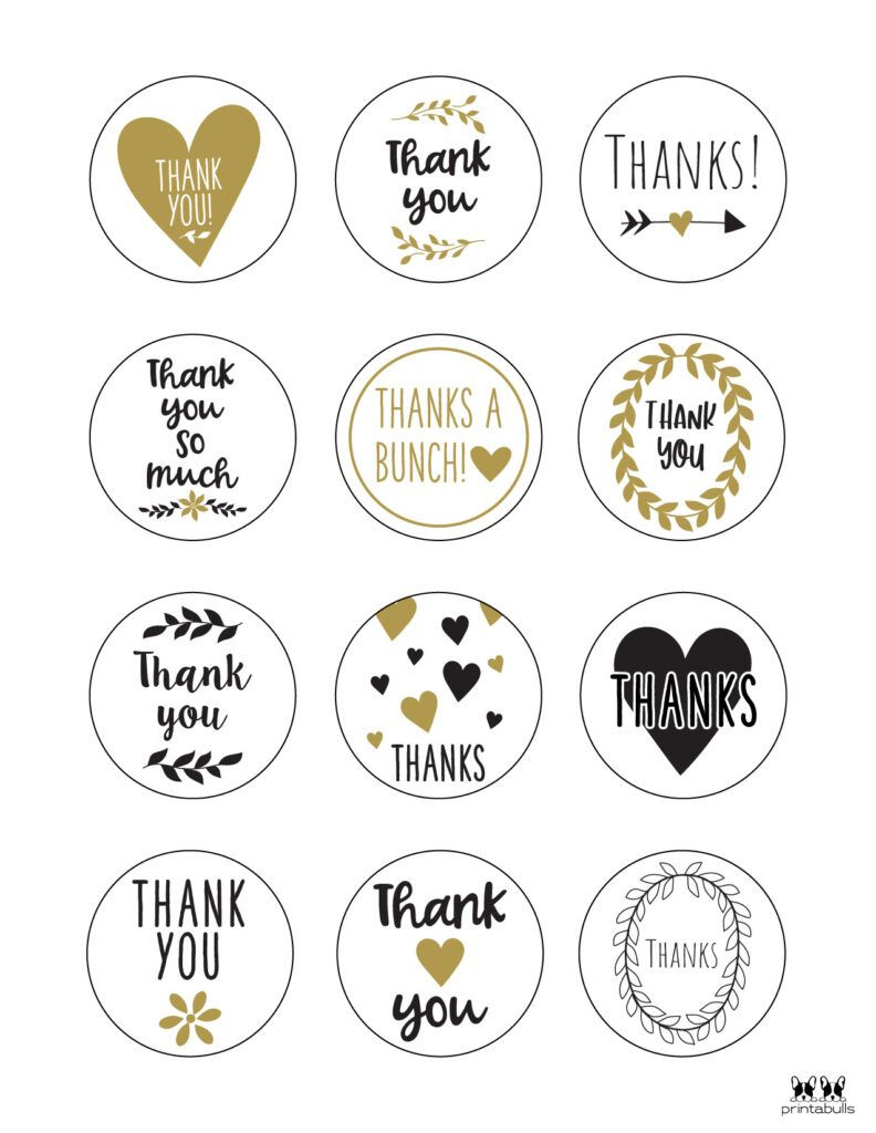 Free Printable Thank You Tags - 300 Tags | Printabulls with regard to Printable Stickers Thank You