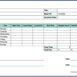 Free Printable Timesheet Templates (Excel, Word, Pdf) Regarding Free Printable Time Sheets