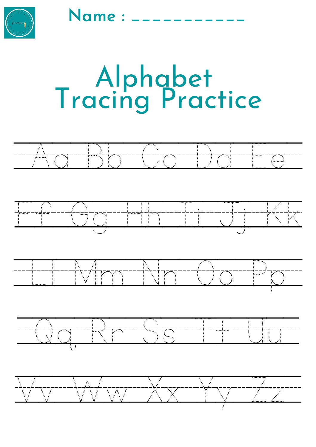 Free Printable Trace The Alphabet Letters Worksheet • Teacha! throughout Tracing Letters Of The Alphabet Free Printables