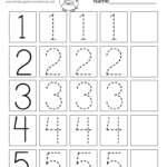 Free Printable Traceable Numbers Worksheet Regarding Free Printable Kindergarten Worksheets