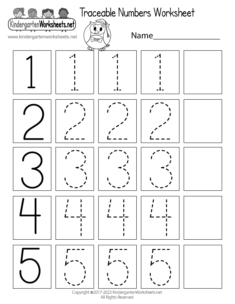 Free Printable Traceable Numbers Worksheet regarding Free Printable Kindergarten Worksheets