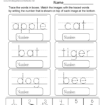 Free Printable Tracing Words Vocabulary Worksheet Inside Free Printable Tracing Worksheets