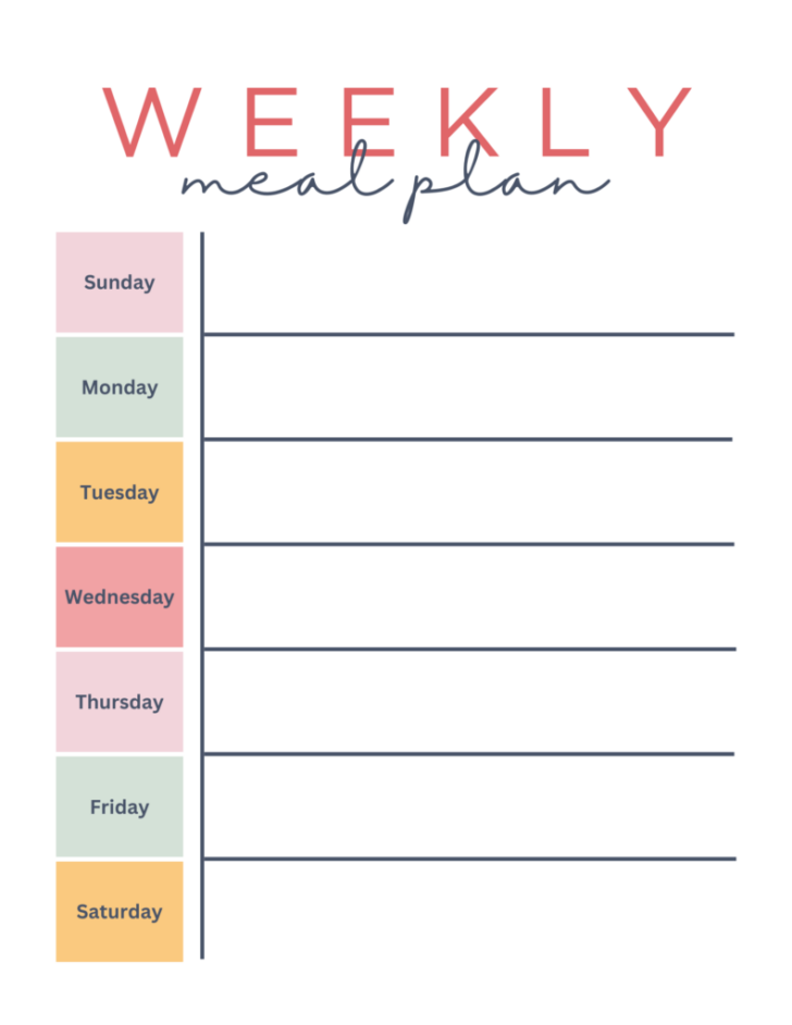 Printable Weekly Meal Planner