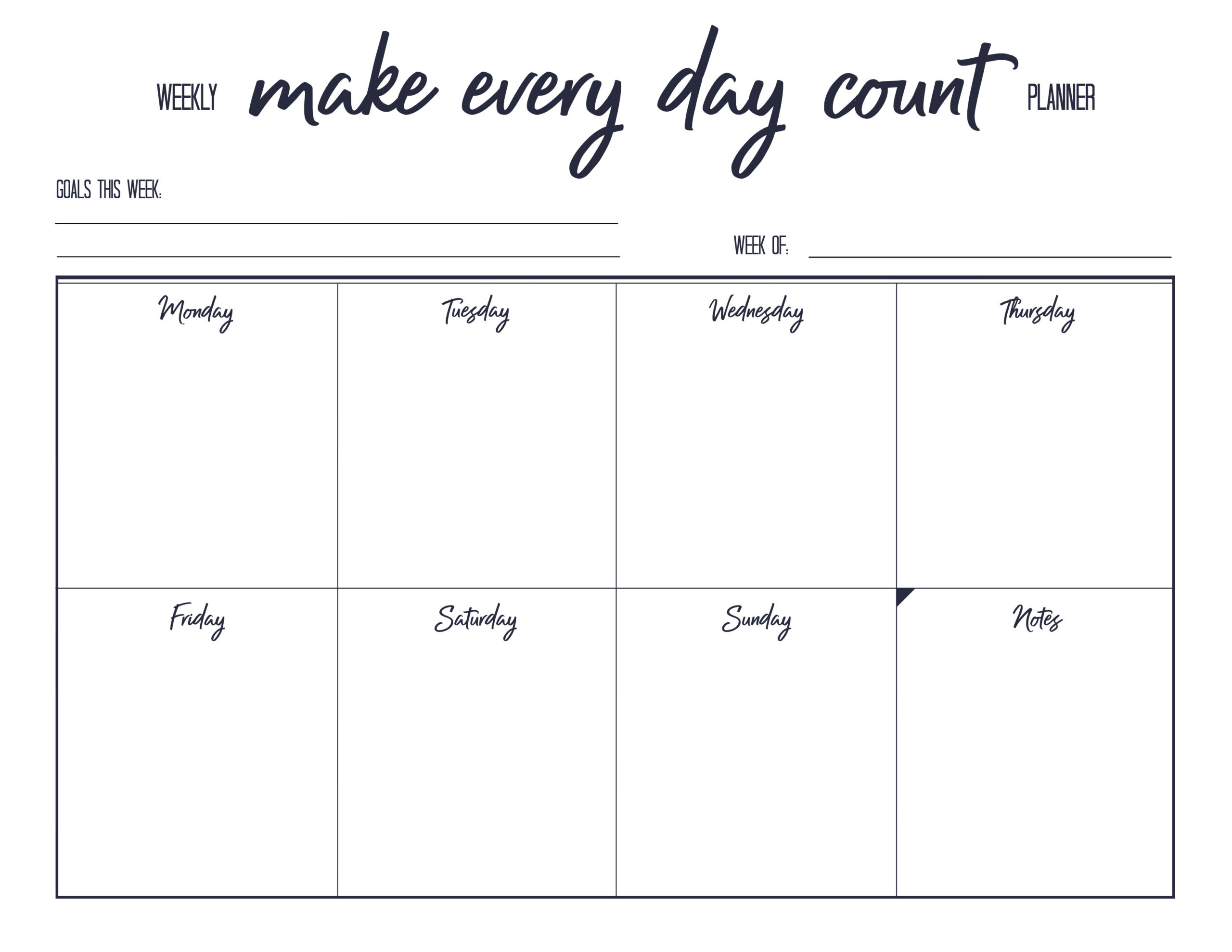 Free Printable Weekly Planner | The Happy Housie with Downloadable Free Printable Weekly Planner